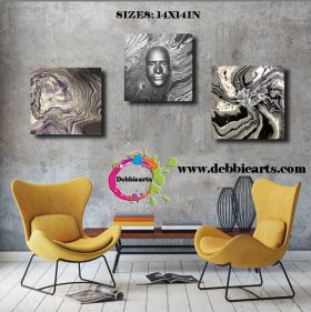SOLD - Cyber Experience - Set of 3 paintings