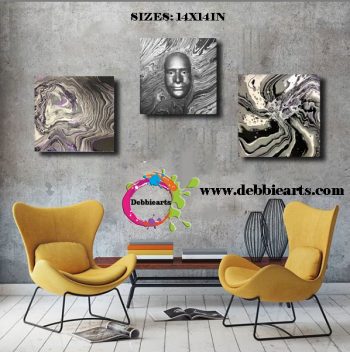 SOLD - Cyber Experience - Set of 3 paintings