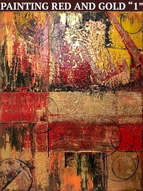 Red and Gold(1) - Abstract Acrylic Painting
