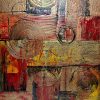 Red and Gold(1) - Abstract Acrylic Painting - Image 2