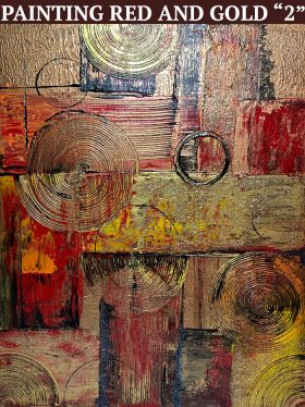 Red and Gold(2) - Abstract Acrylic Painting