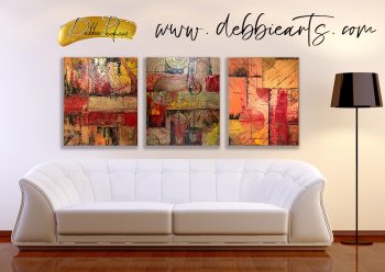 Red and Gold(1) - Abstract Acrylic Painting - Image 5
