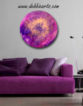 SOLD - Purple Lovers - Ink Colors Painting - Image 2