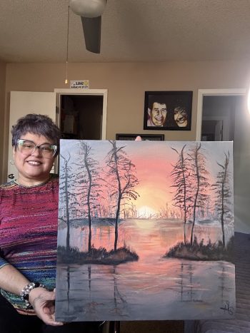 Acrylic Painting - Forest Sunset - Image 2