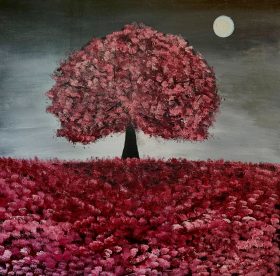 Acrylic Painting: Red Tree
