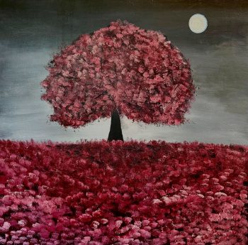 Acrylic Painting: Red Tree